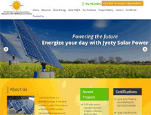 Tablet Screenshot of jyotysolarpower.com